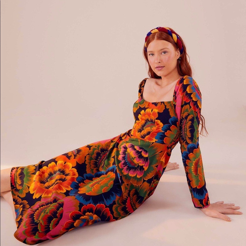 Farm Rio Flowers Midi Dress